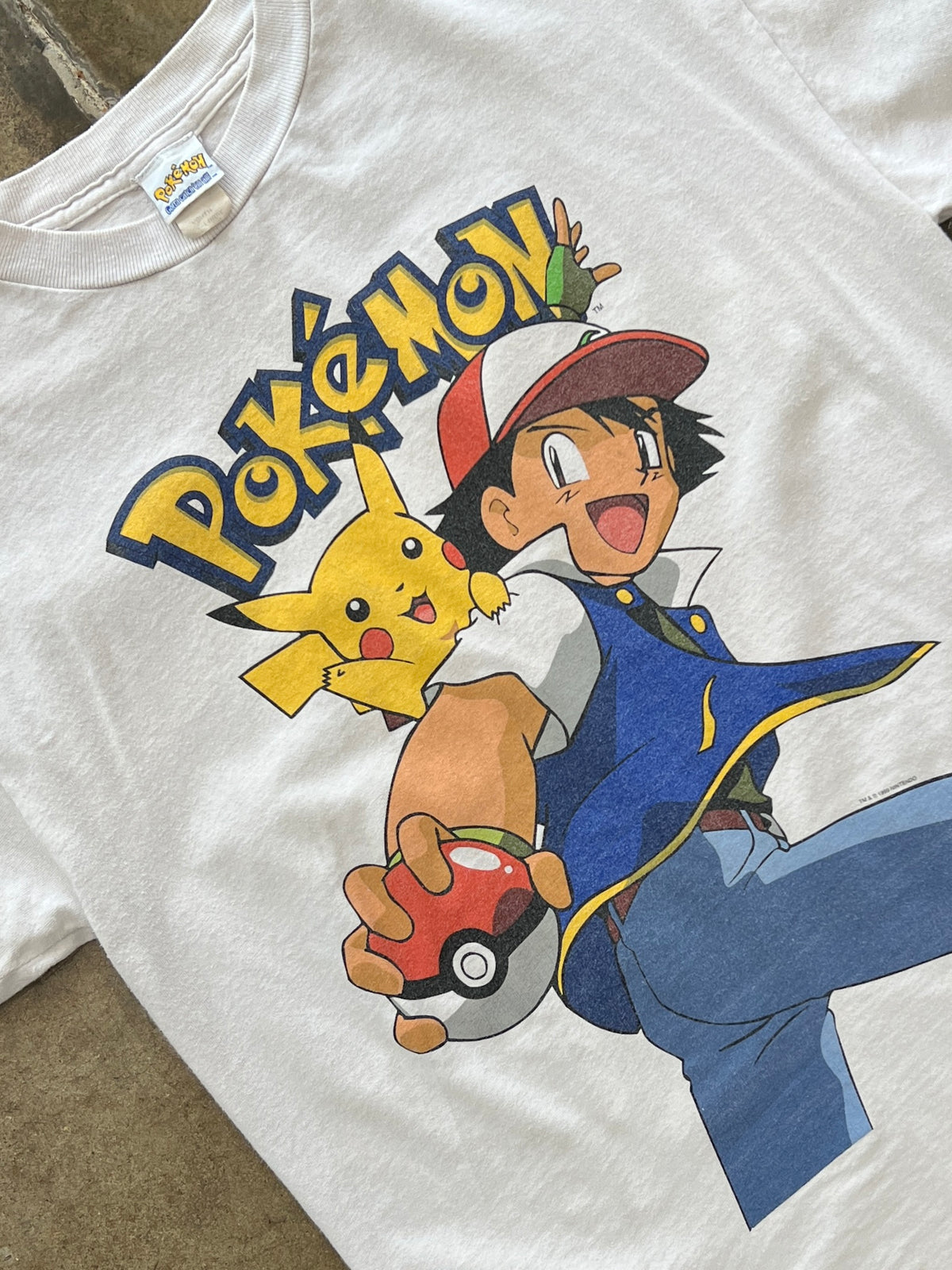 1999 Pokemon Ash Ketchum Pikachu Anime Tee