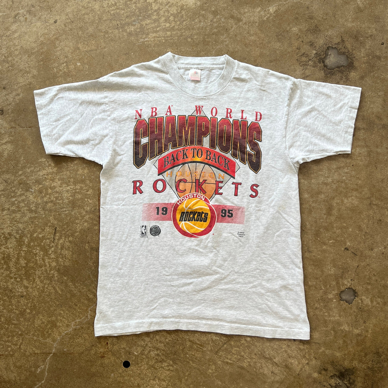 1995 Houston Rockets NBA World Champions Single Stitch Tee