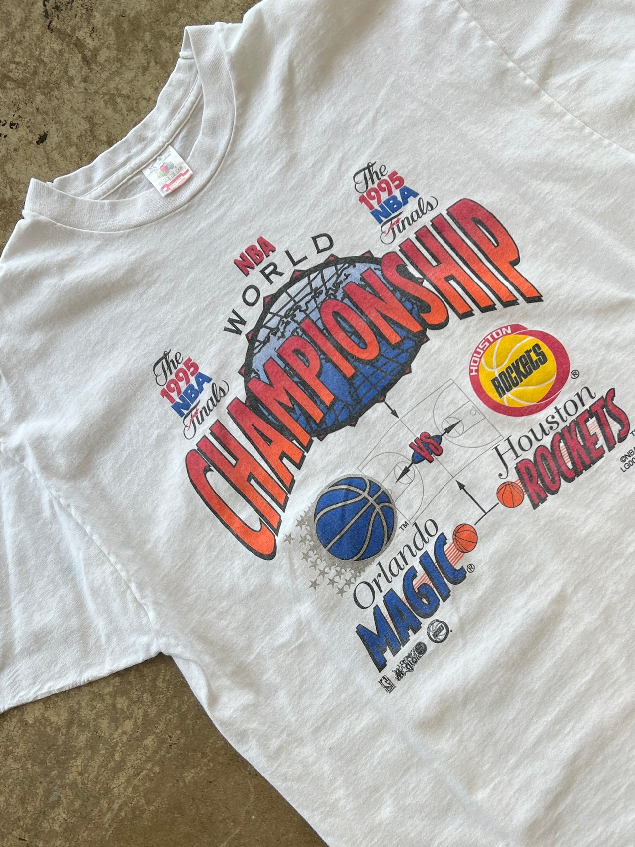 1995 Houston Rockets NBA World Champions Single Stitch Tee