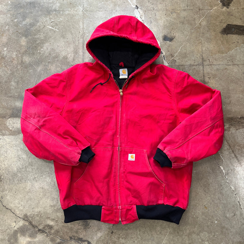 Carhartt Red Zip-Up Work Jacket