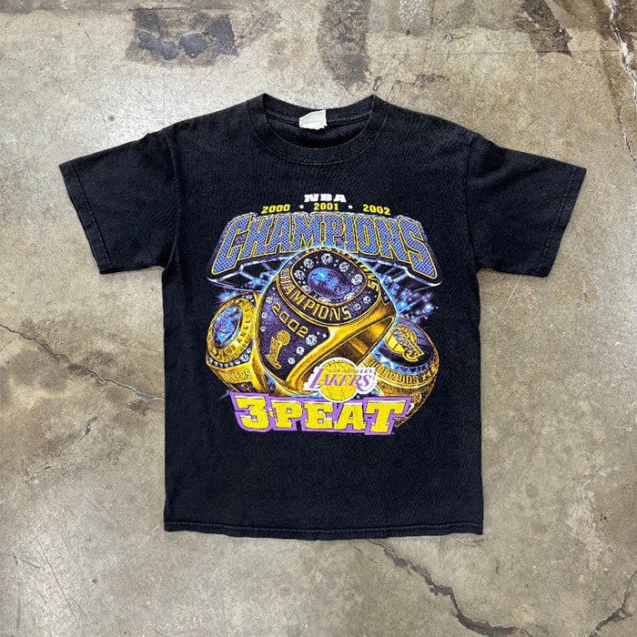 2002 NBA Lakers 3Peat Ring Lee Sports Tag Ring Tee