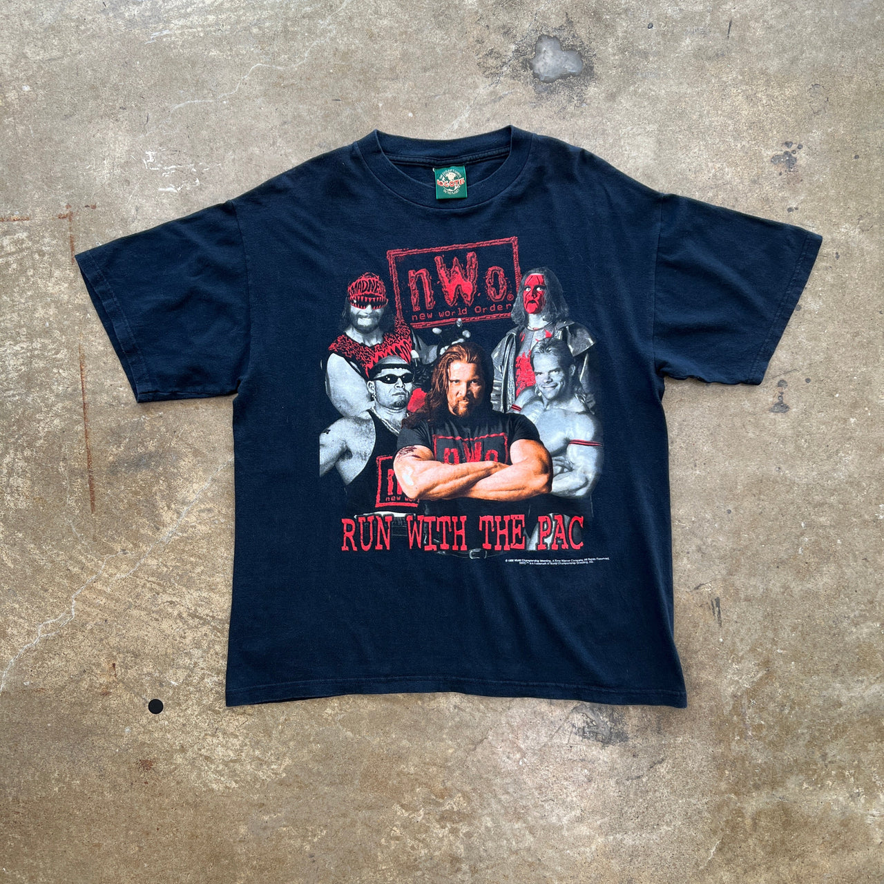 1998 NWO Run with the Pack WWF WWE Wrestling Kevin Nash Tee