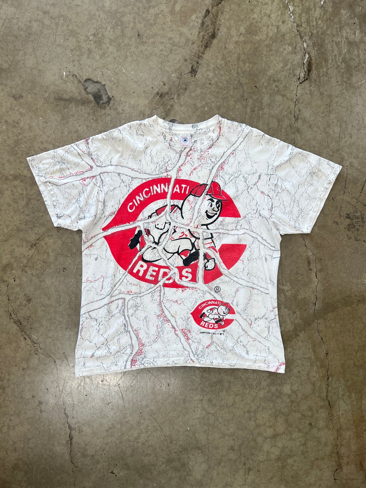 AOP 1994 MLB Cincinnati Reds Single Stitch Tee