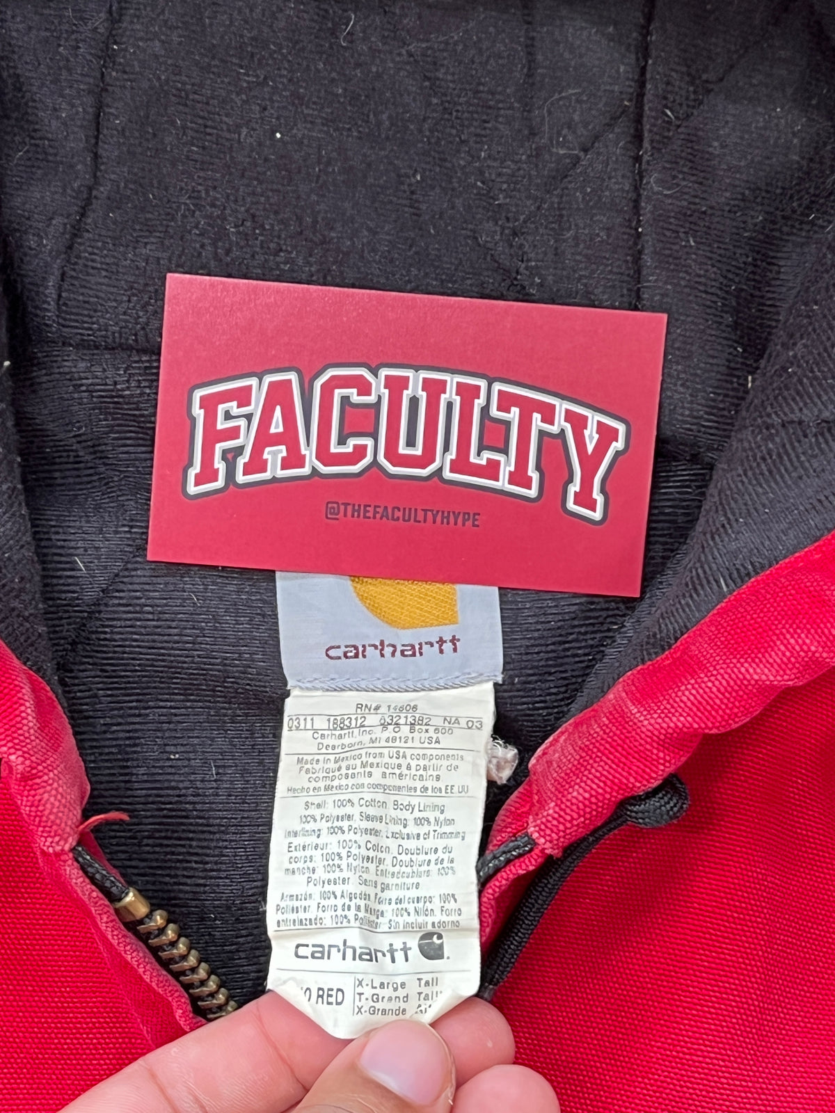 Carhartt Red Zip-Up Work Jacket