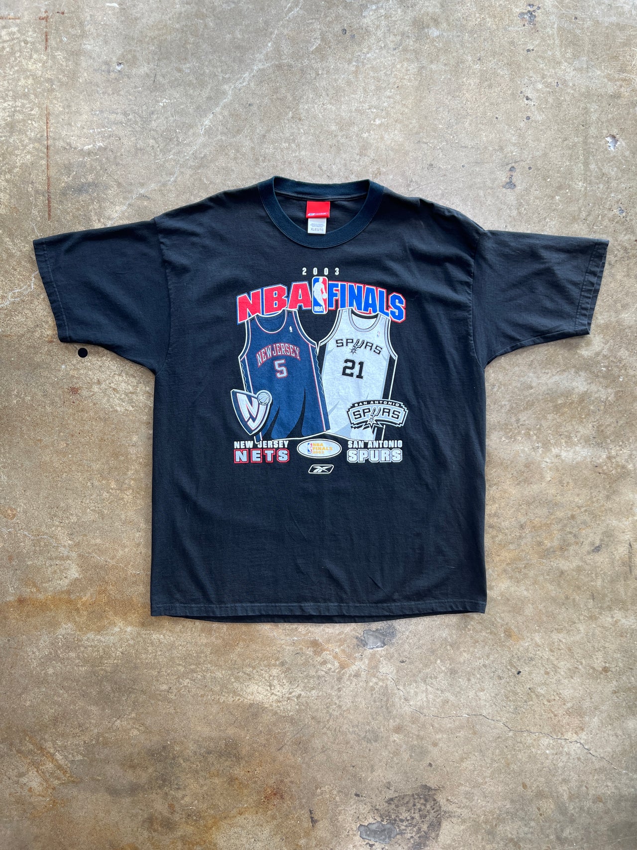 2003 NBA Finals Jersey Nets San Antonio Spurs Reebok Tee