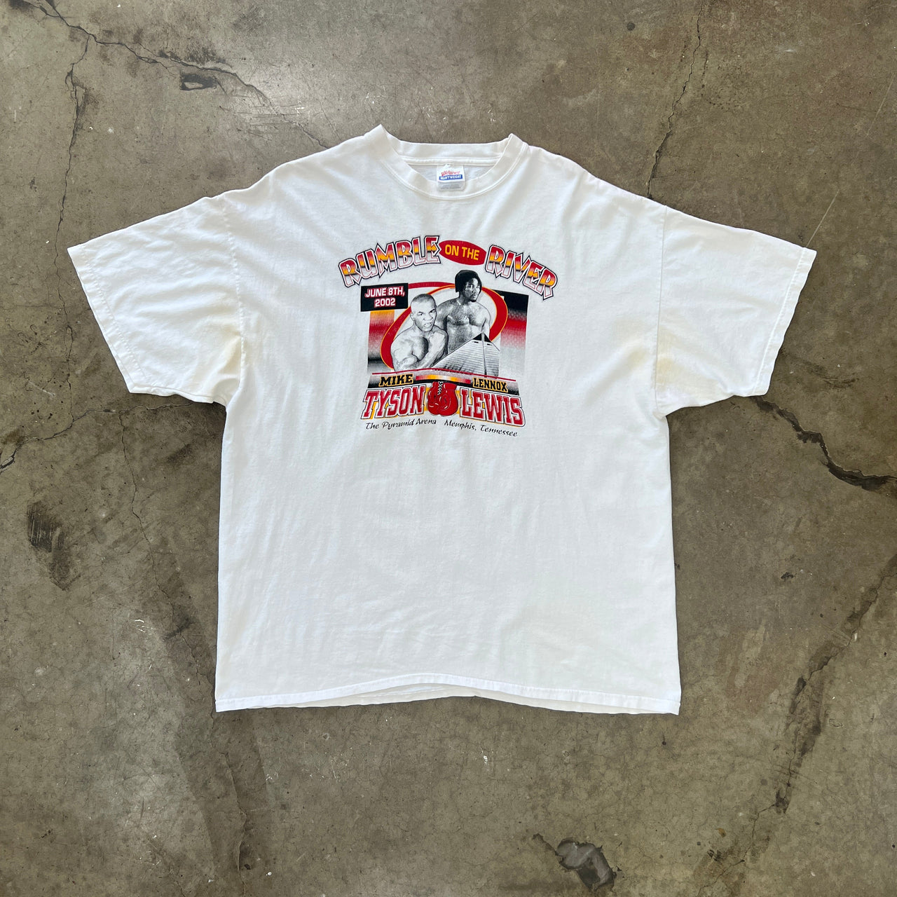 2002 Mike Tyson Lennox Lewis Rumble on the River Boxing Tee