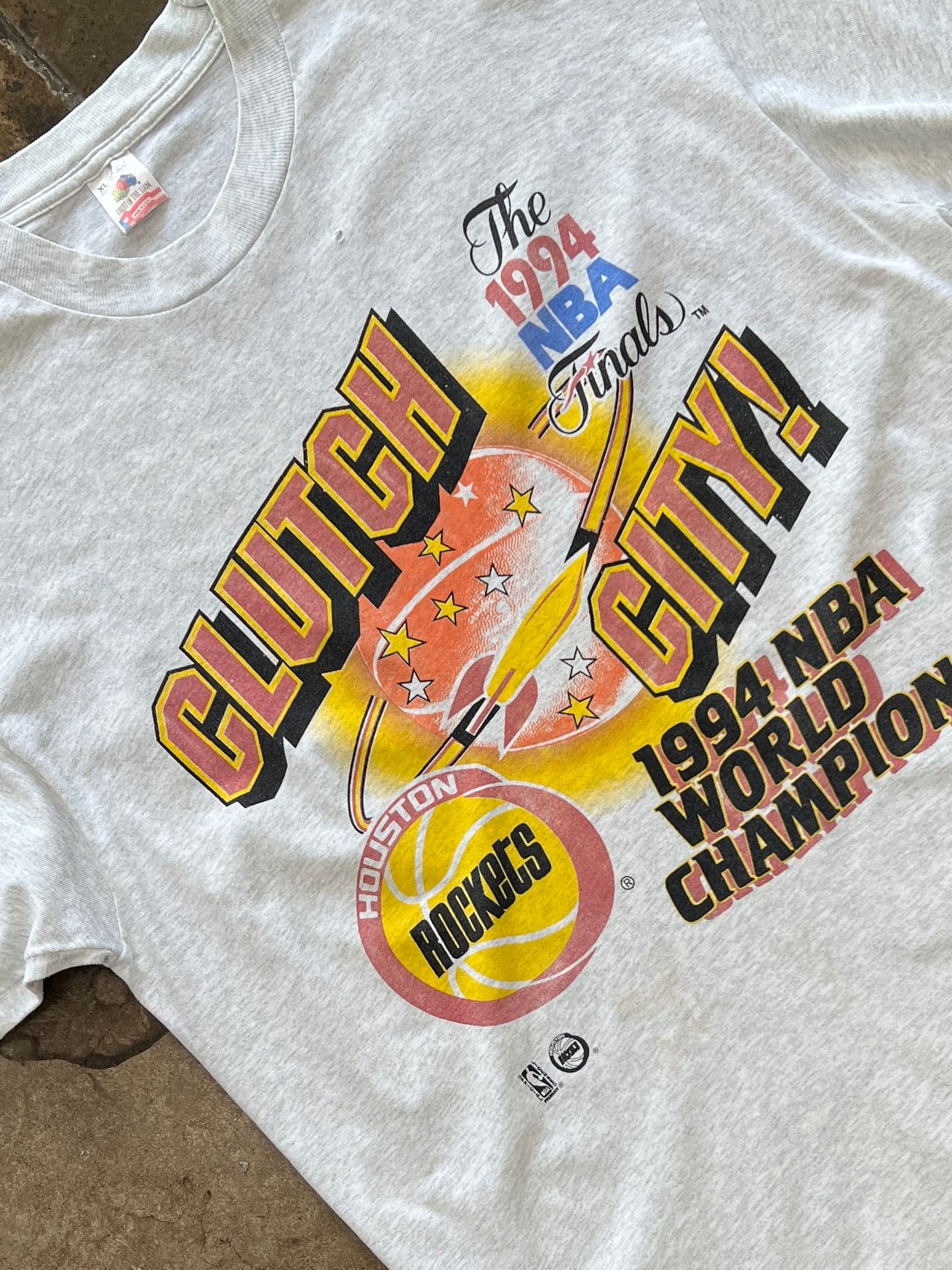 1994 Houston Rockets Clutch City NBA Champs Tee