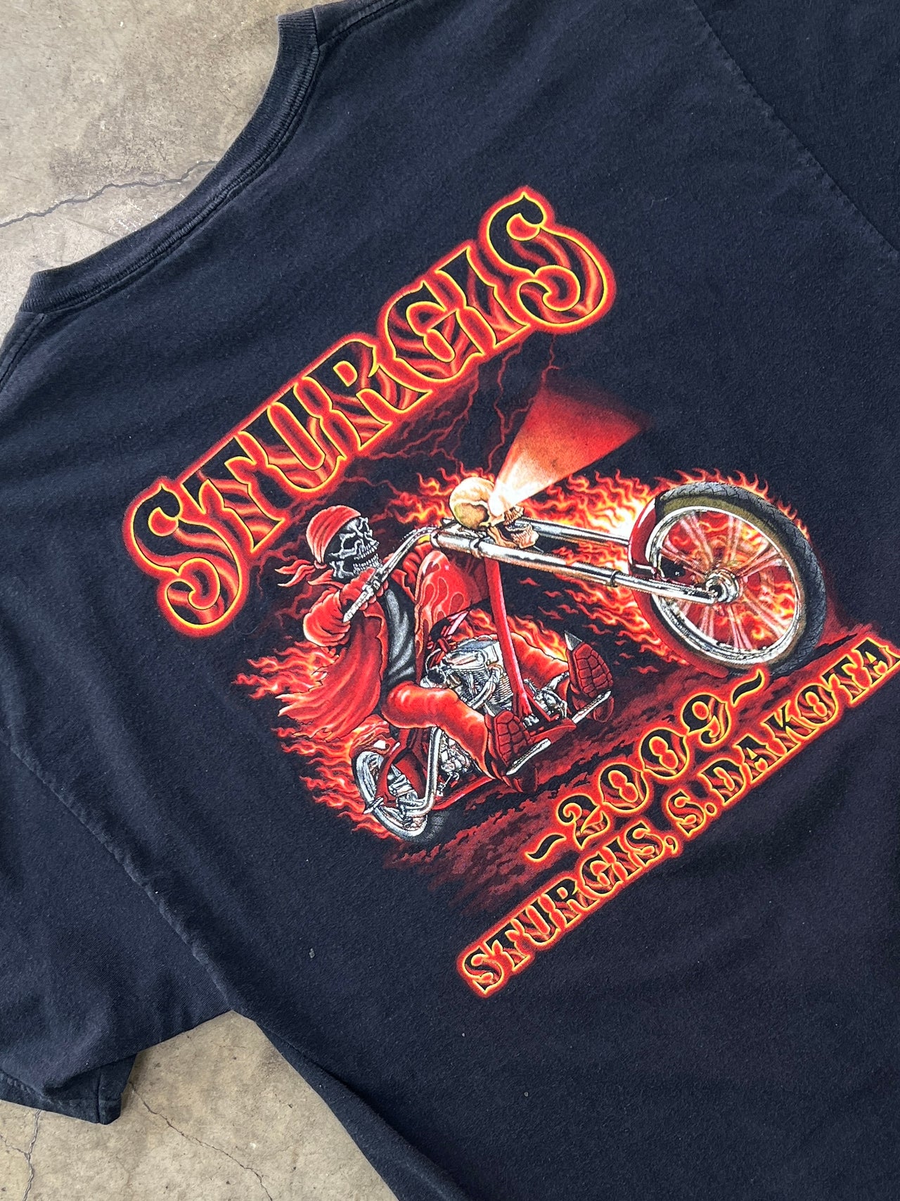 2009 Sturgis Bike Week Motorcycle Skeleton Tee