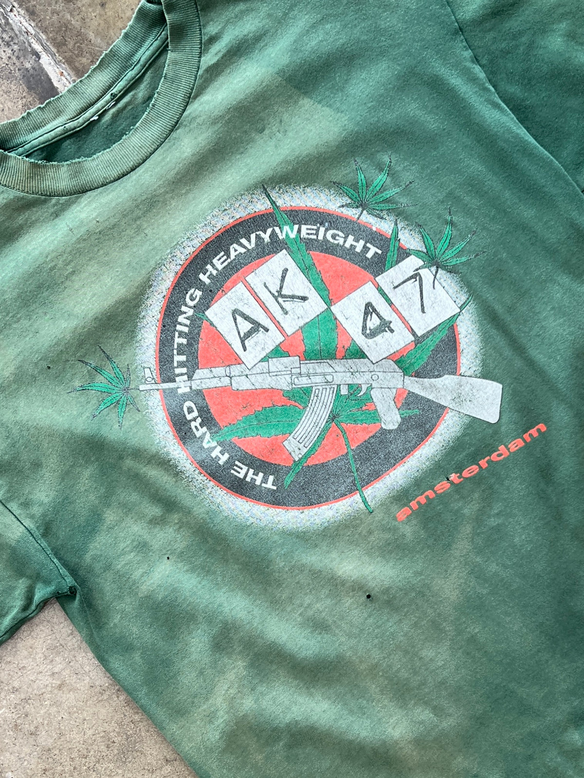 90s Amsterdam AK-47 Weed Cannabis Drug Gun Tee