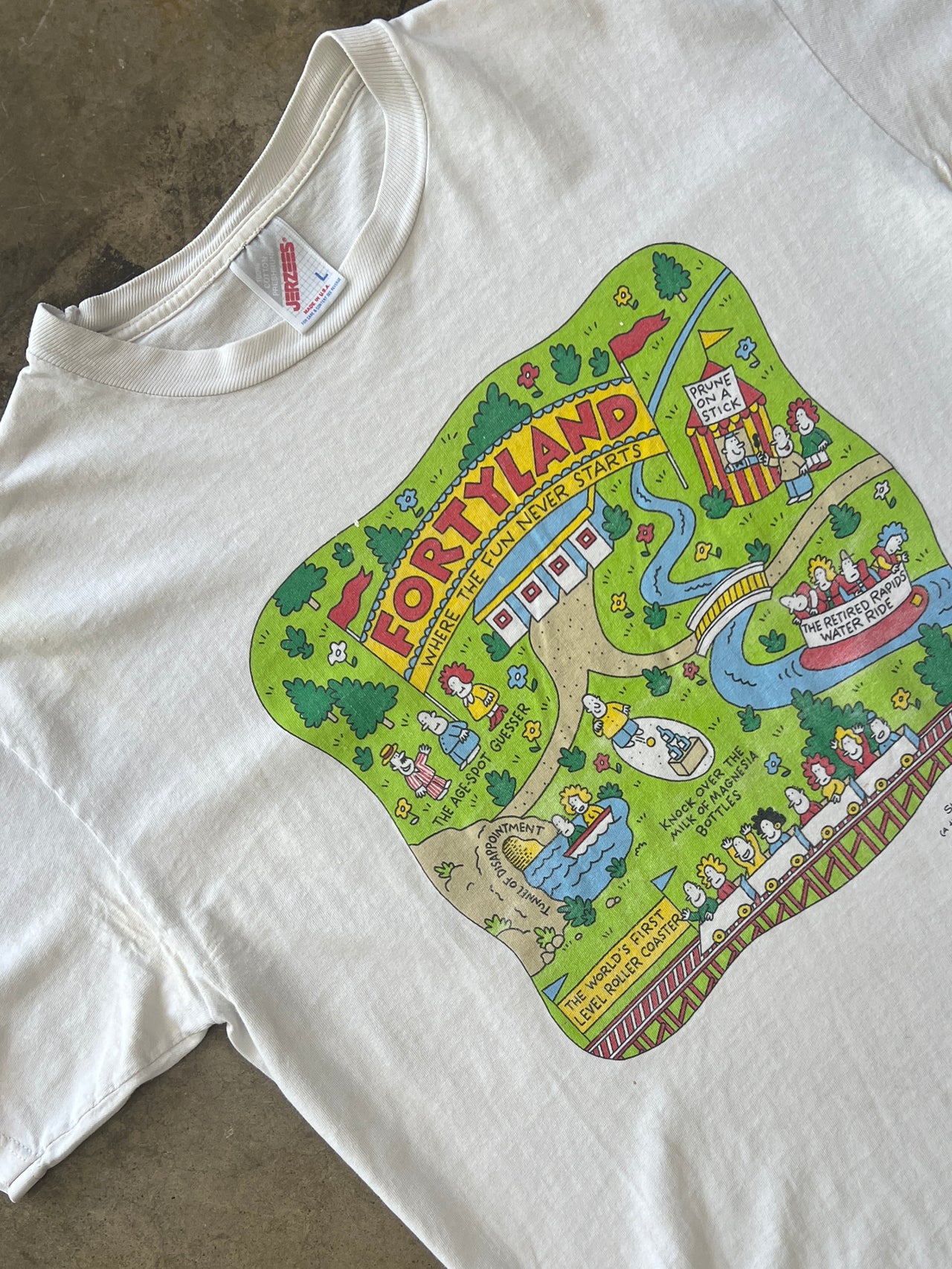 90s FortyLand Fun Never Starts Funny Art Tee