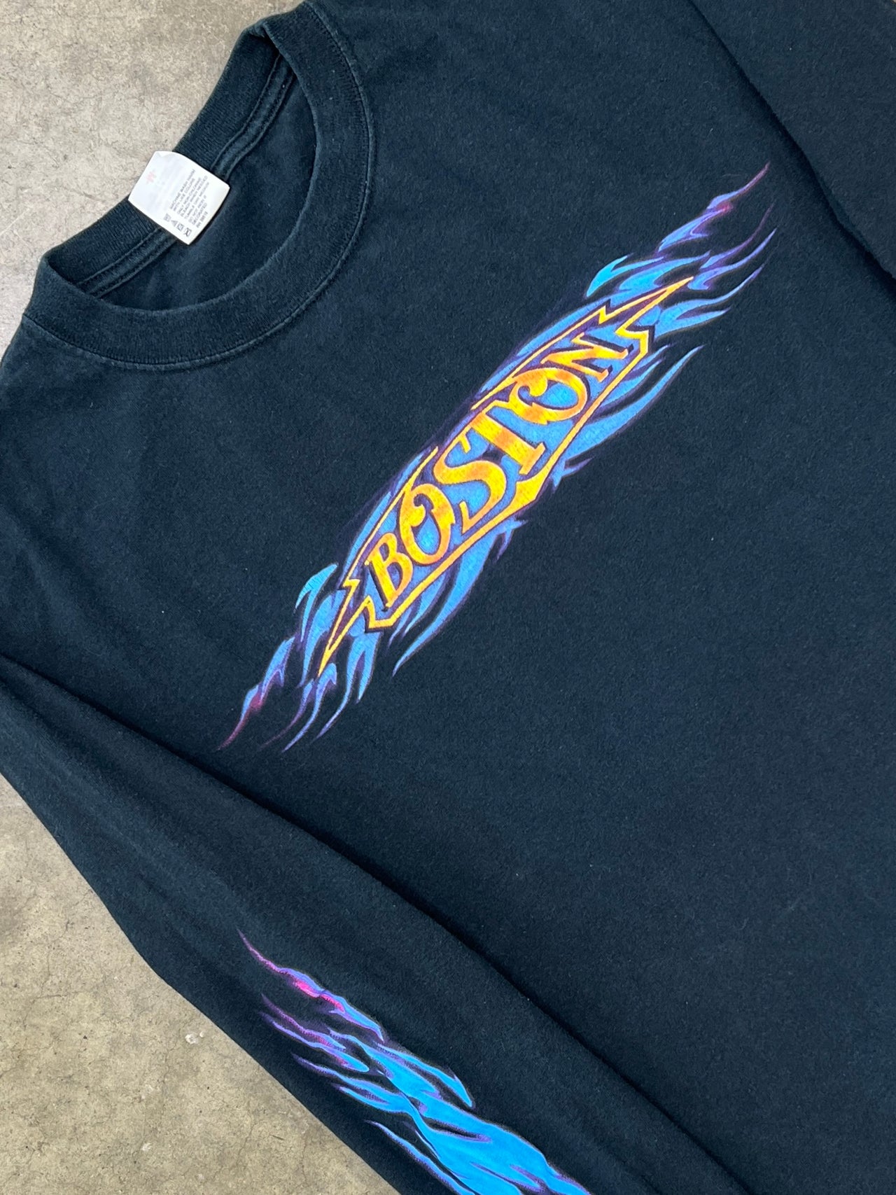 Boston UFO Flame Band Tee Long Sleeve Anvil