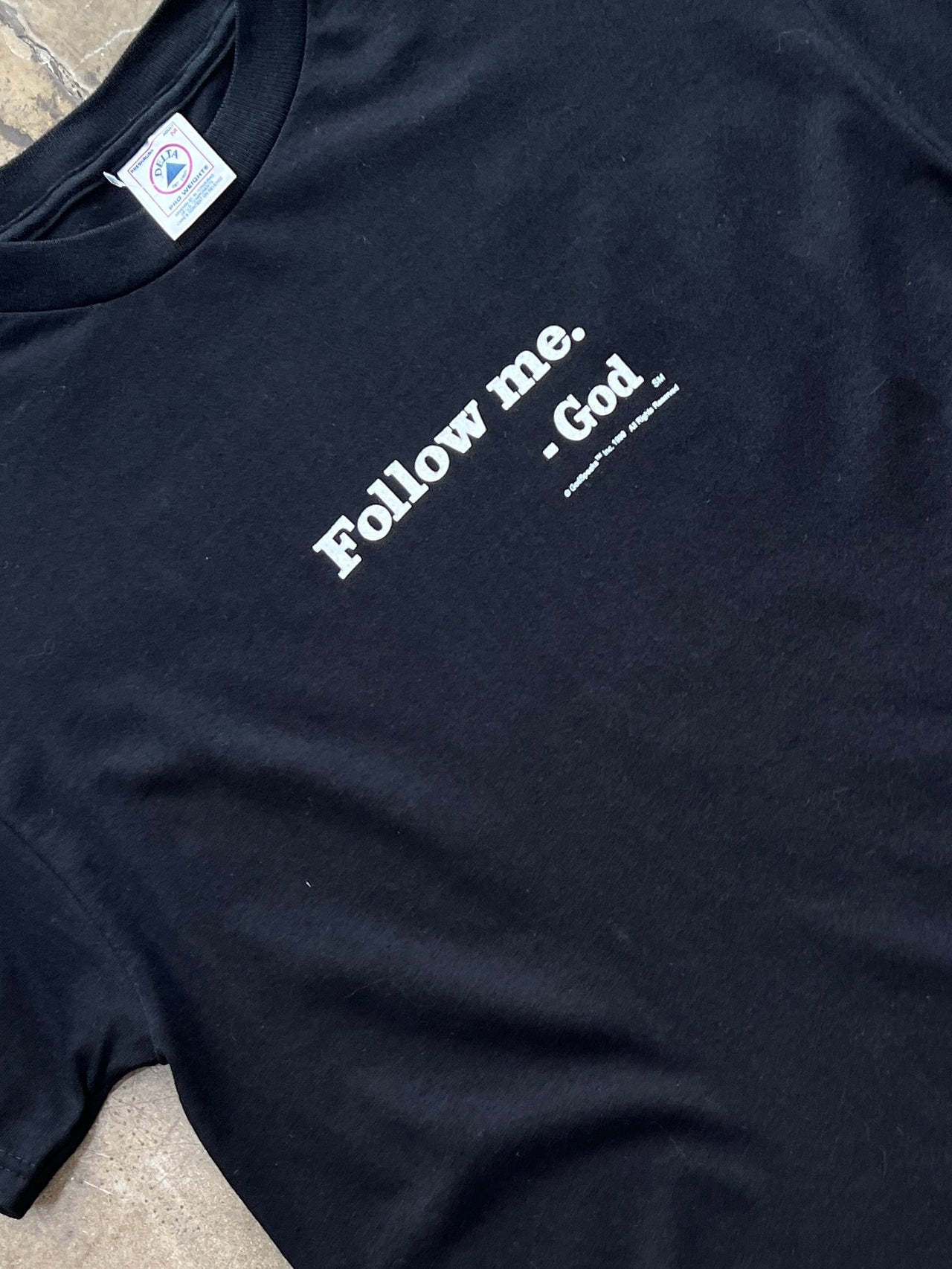 2000 Follow Me God Speaks Religious Jesus Tee