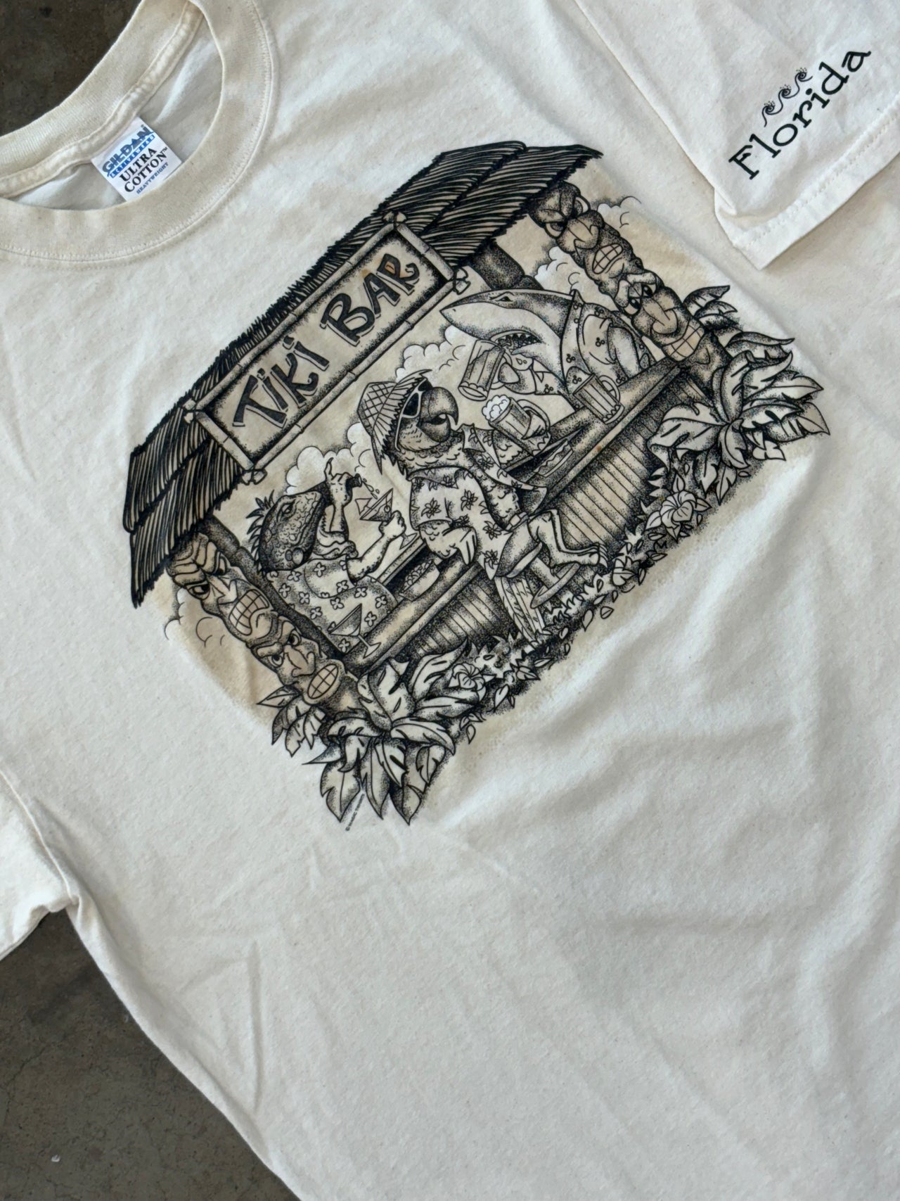 Florida Tiki Bar Vacation Birds Tee