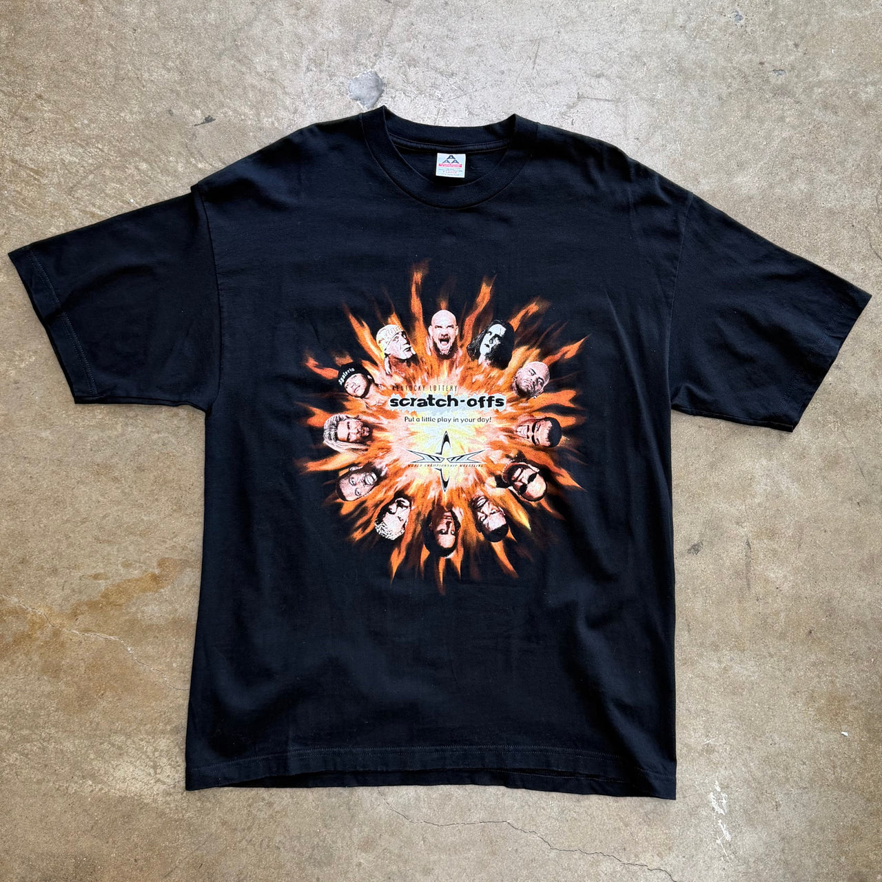90s WCW NWO Sting Stone Cold Scratch Off Lottery Wrestling MiUSA Tee