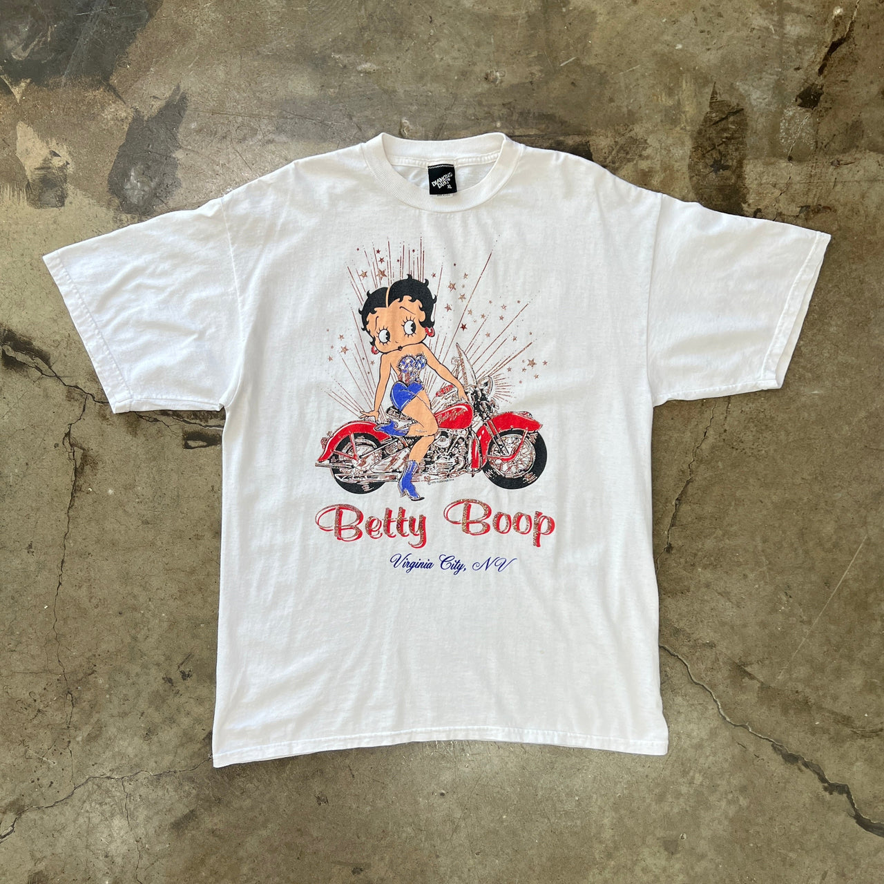 1994 Betty Boop Motorcycle American Fireworks MiUSA Tee