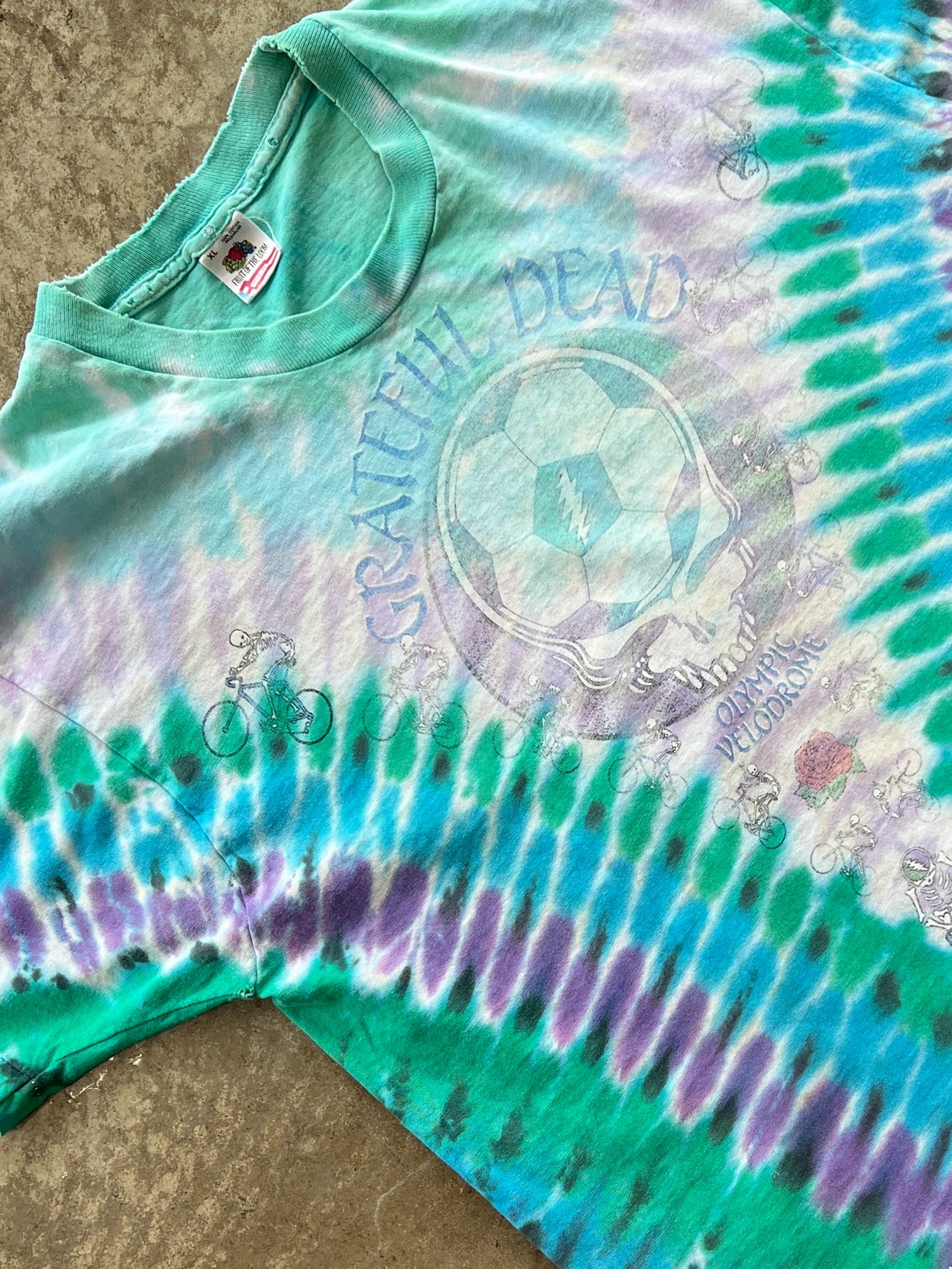 1990 Grateful Dead Olympic Tie Dye Playin’ In The Field Single Stitch Tee