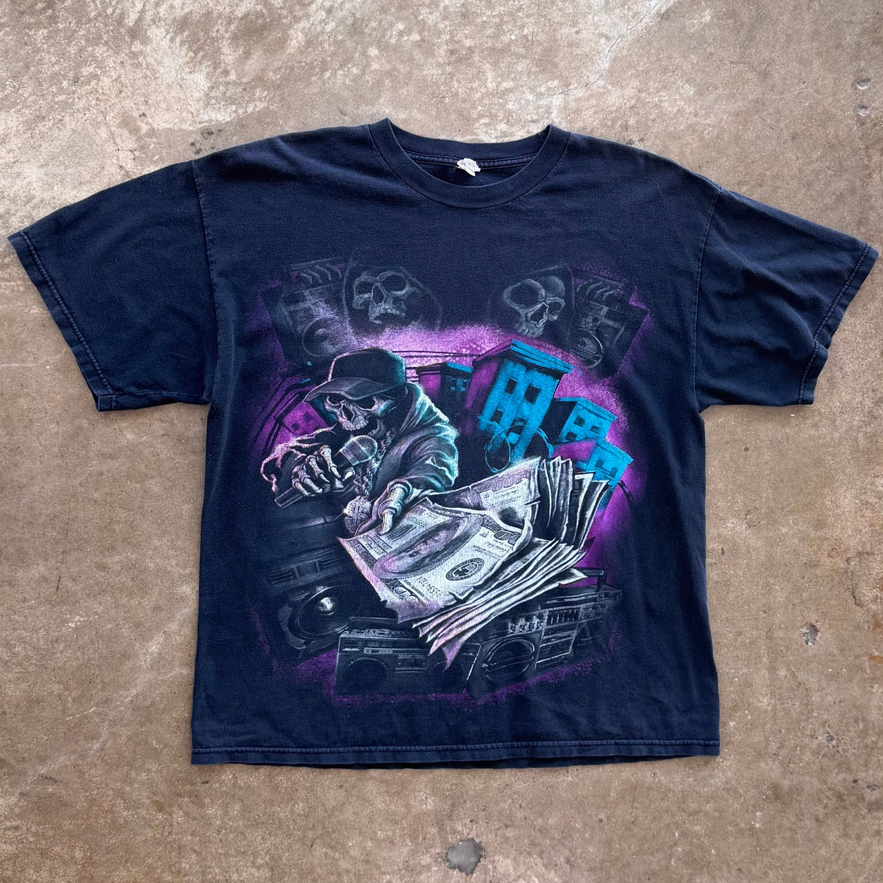 Skeleton Money Rap Grim Reaper Tee