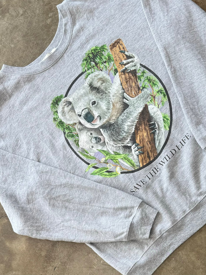 Nature Koala Save the Wild Life Crewneck