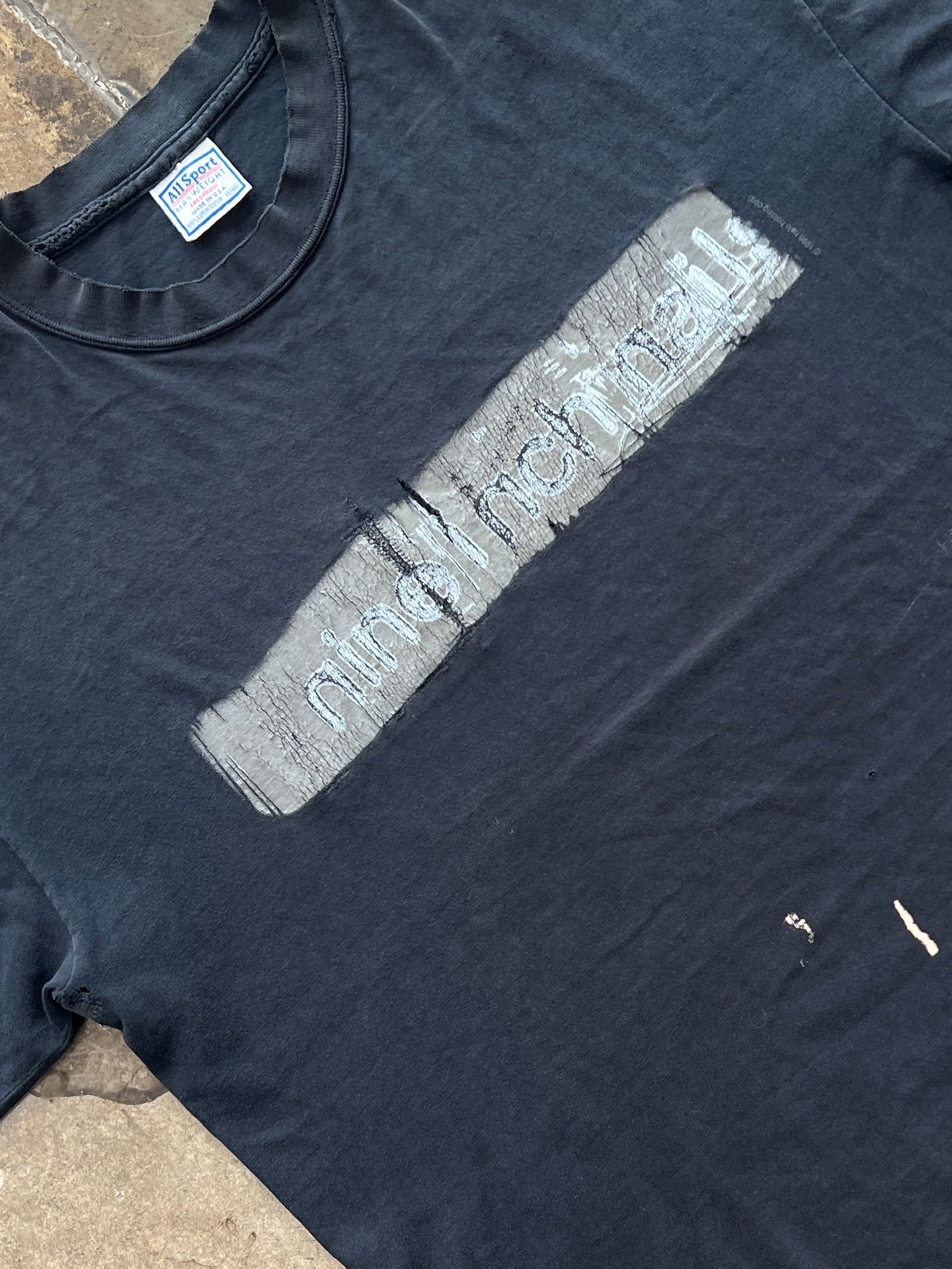 1998 Nine Inch Nails NIN Faded Logo All Sport Band Tee