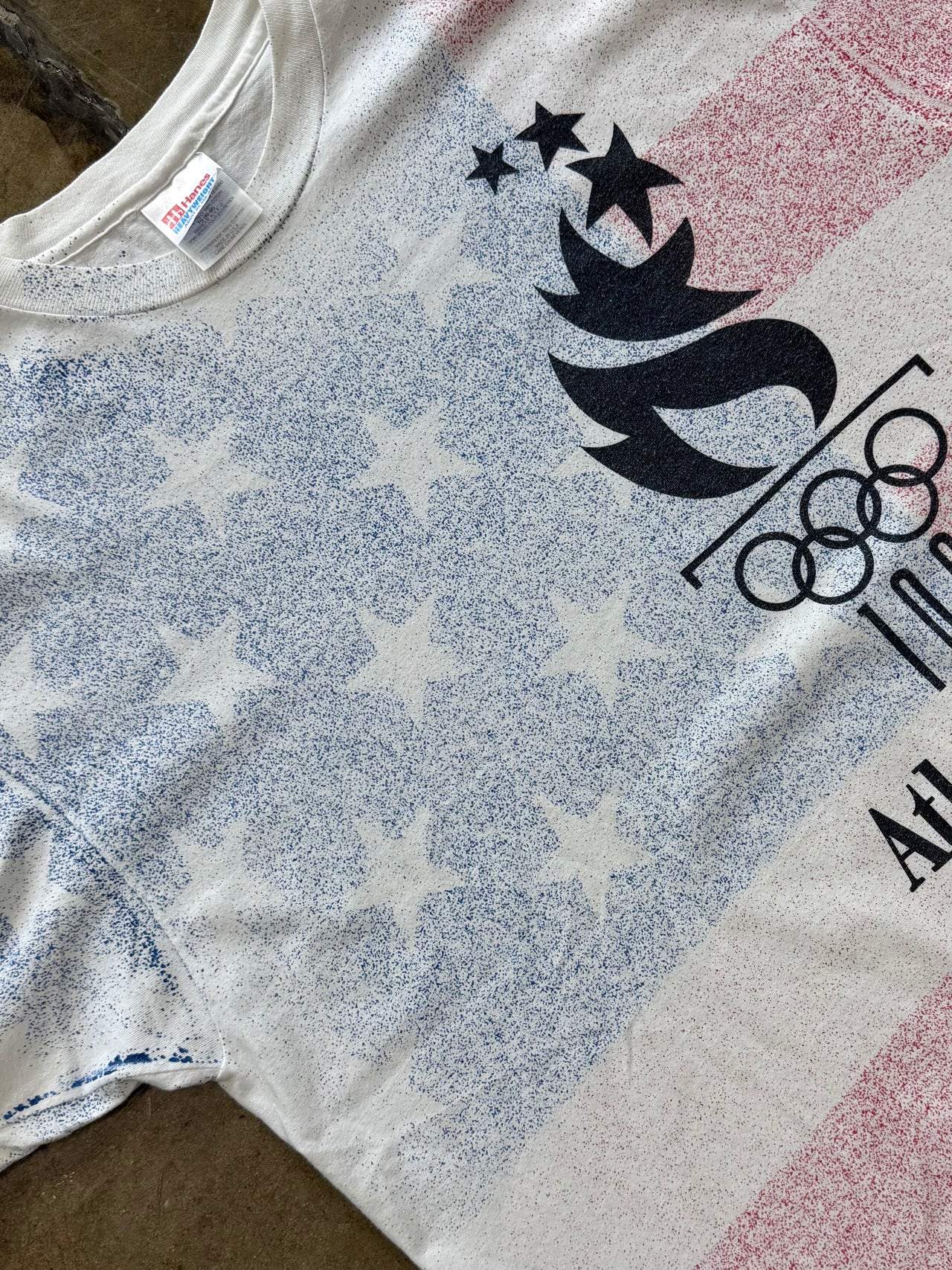 1996 Atlanta Olympic America Flag AOP Tee