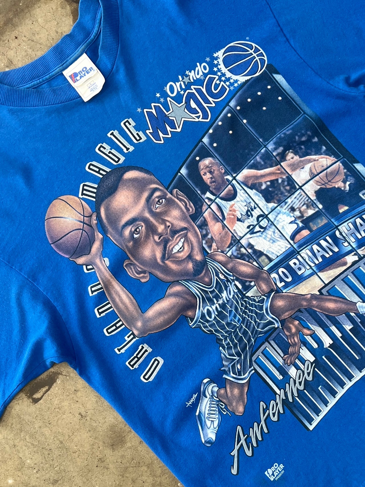 90s Orlando Magic Anfernee Hardaway Big Head Caricature Tee