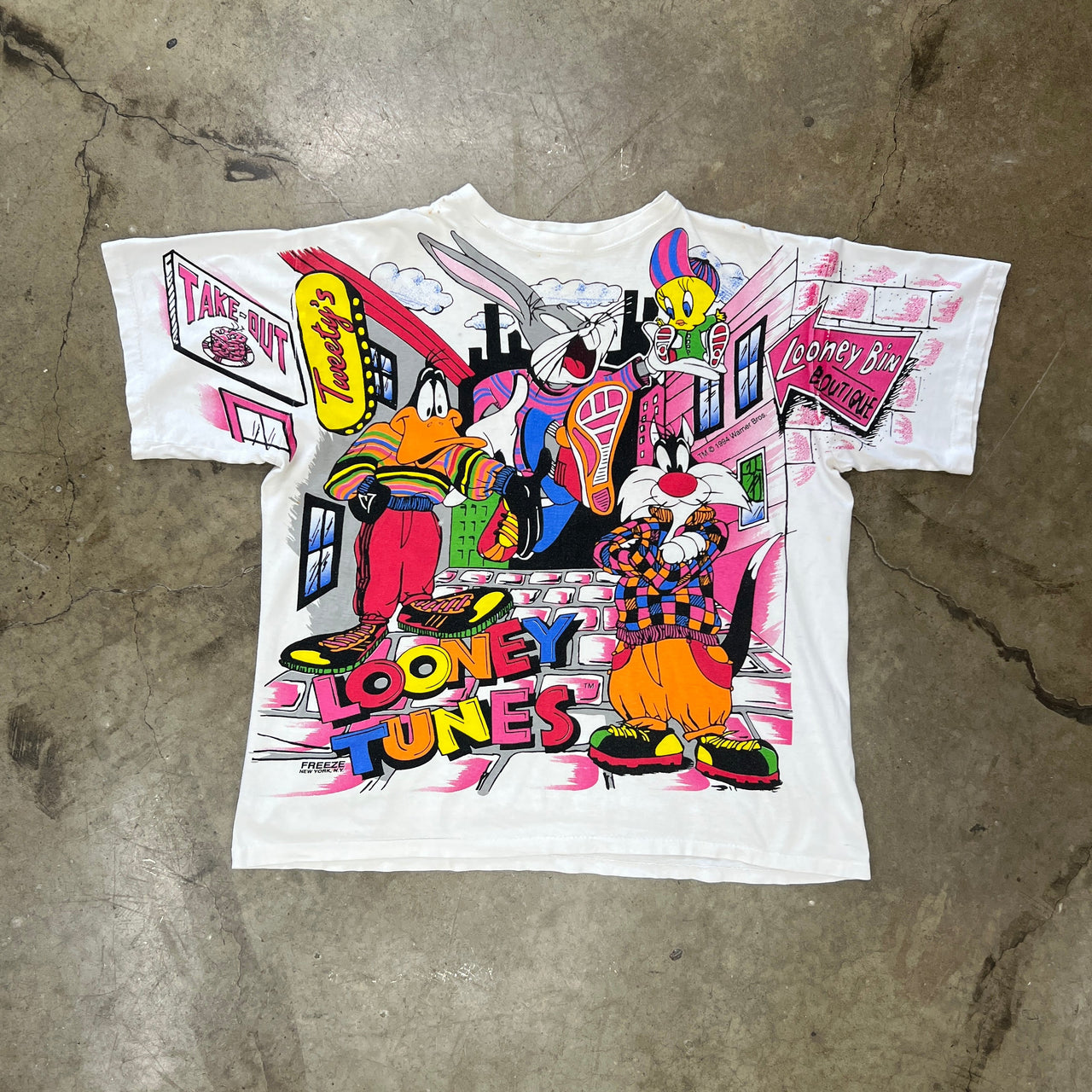 AOP 1994 Looney Tunes Tweety Bugs Bunny Single Stitch Tee