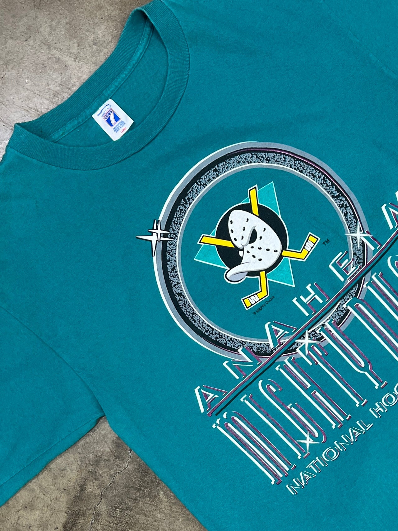 1993 NHL Anaheim Mighty Ducks Single Stitch Tee