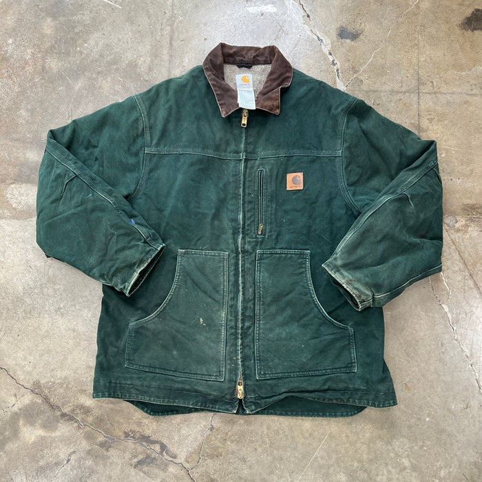 Carhartt Forest Green Collar Work Jacket XL