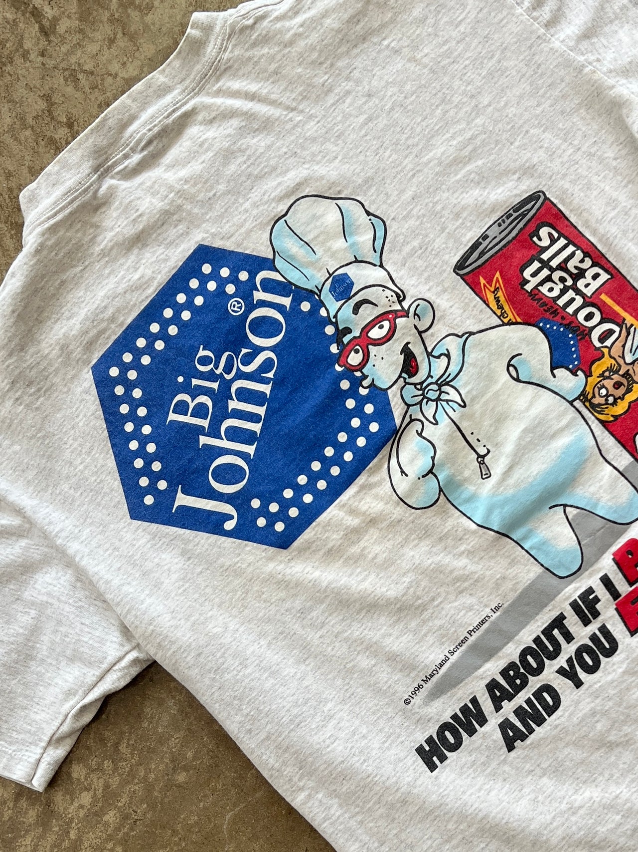 1996 Big Johnson Dough Ball Motorcycle Single Stitch Tee