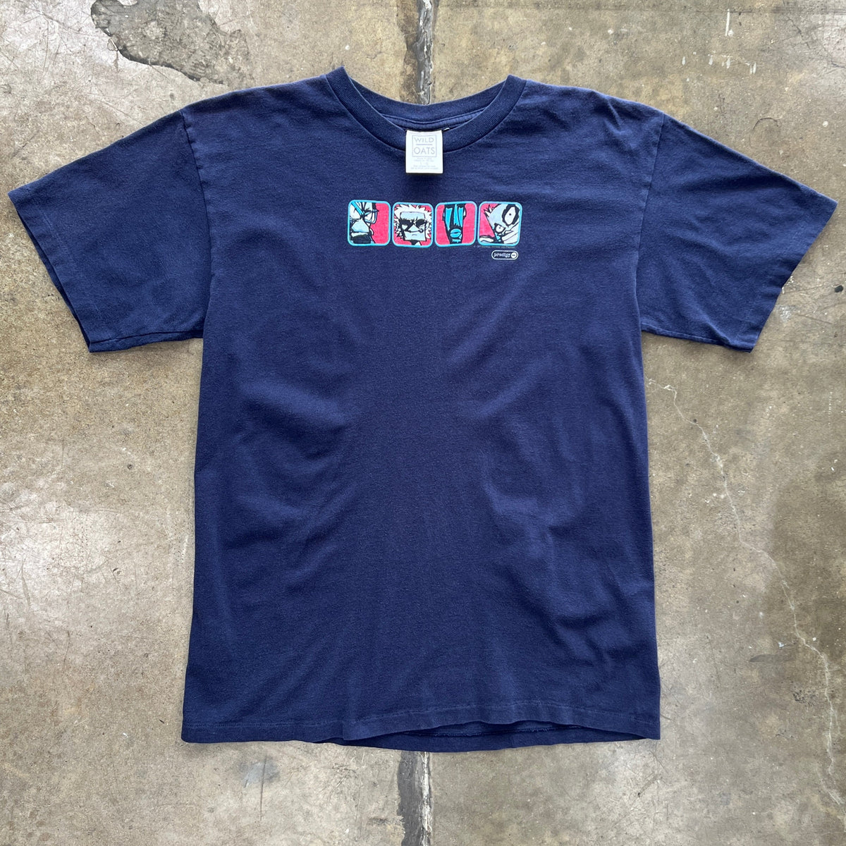 1997 Prodigy Box Logo Band Wild Oats Cartoon Character Tee