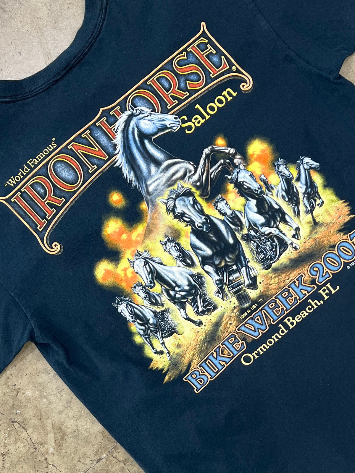 2003 Iron Horse Bike Week Motorcycle Anvil Pocket Tee