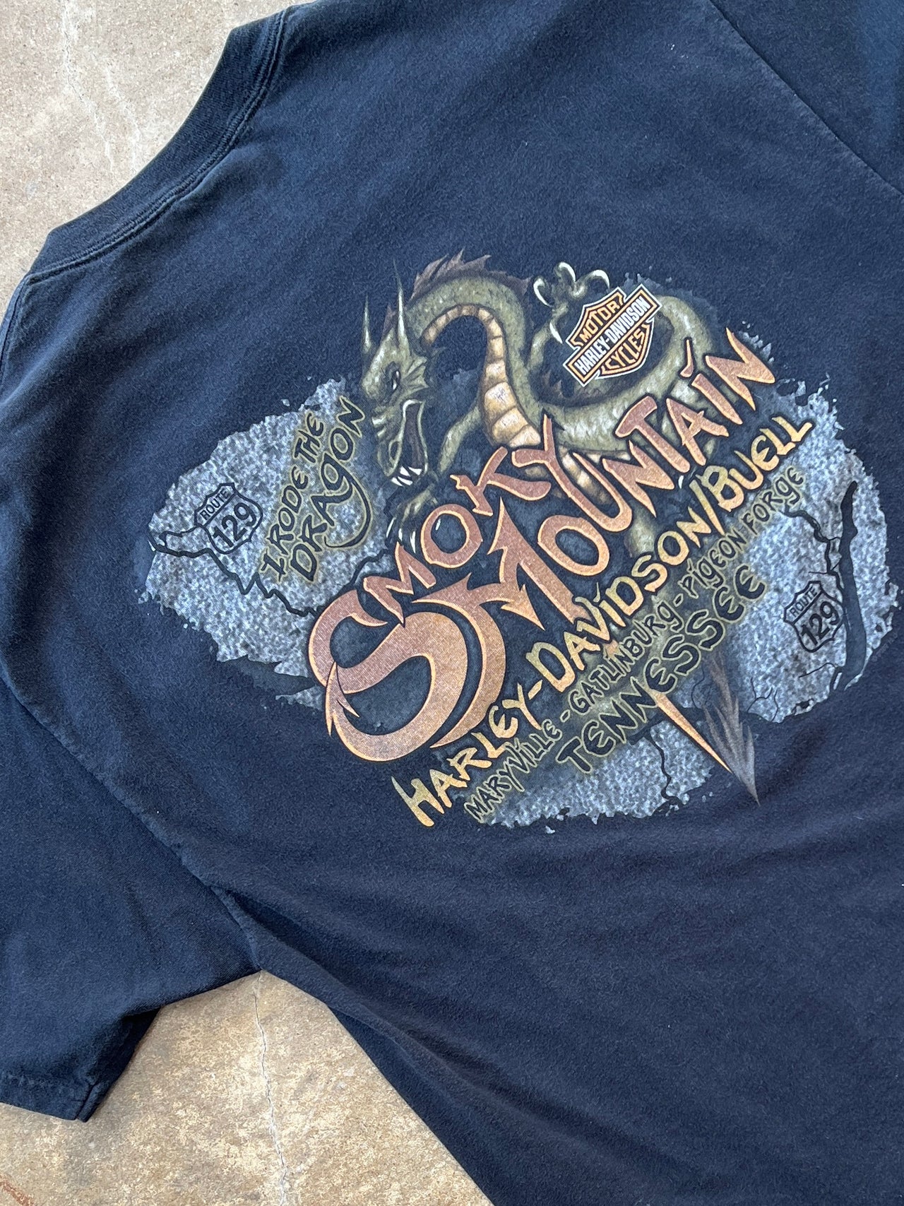 2007 Harley Davidson Smoky Mountain Tennessee Dragon Tee