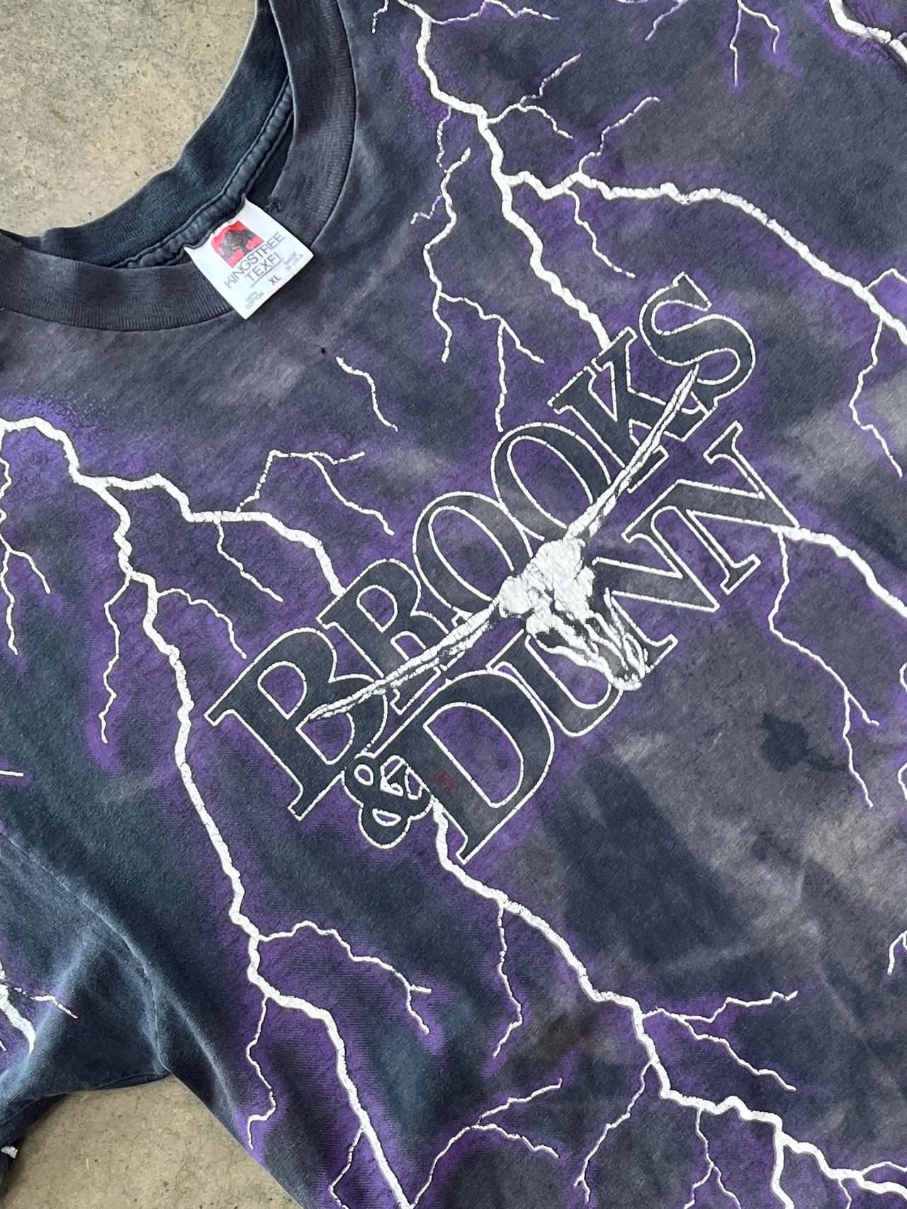 90s Brooks & Dunn AOP Lightning Thrashed Tee