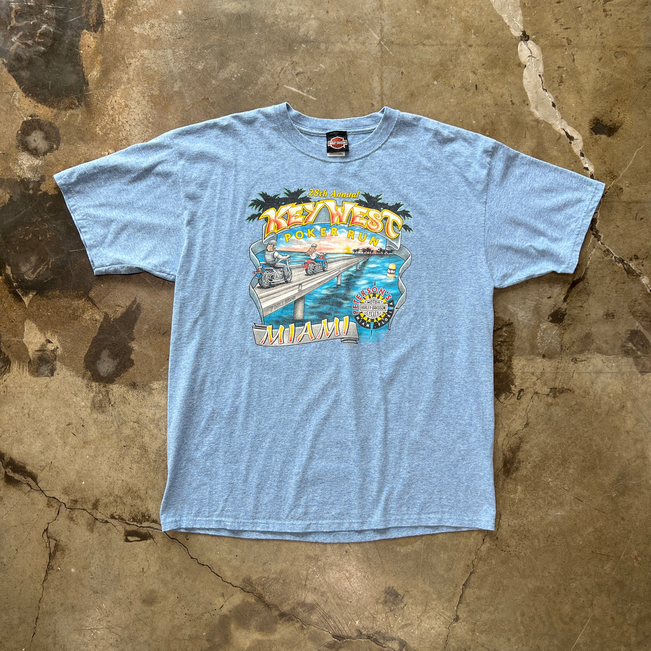 Harley Davidson 2000 Y2K Key West 7Mile Motorcycle Tee