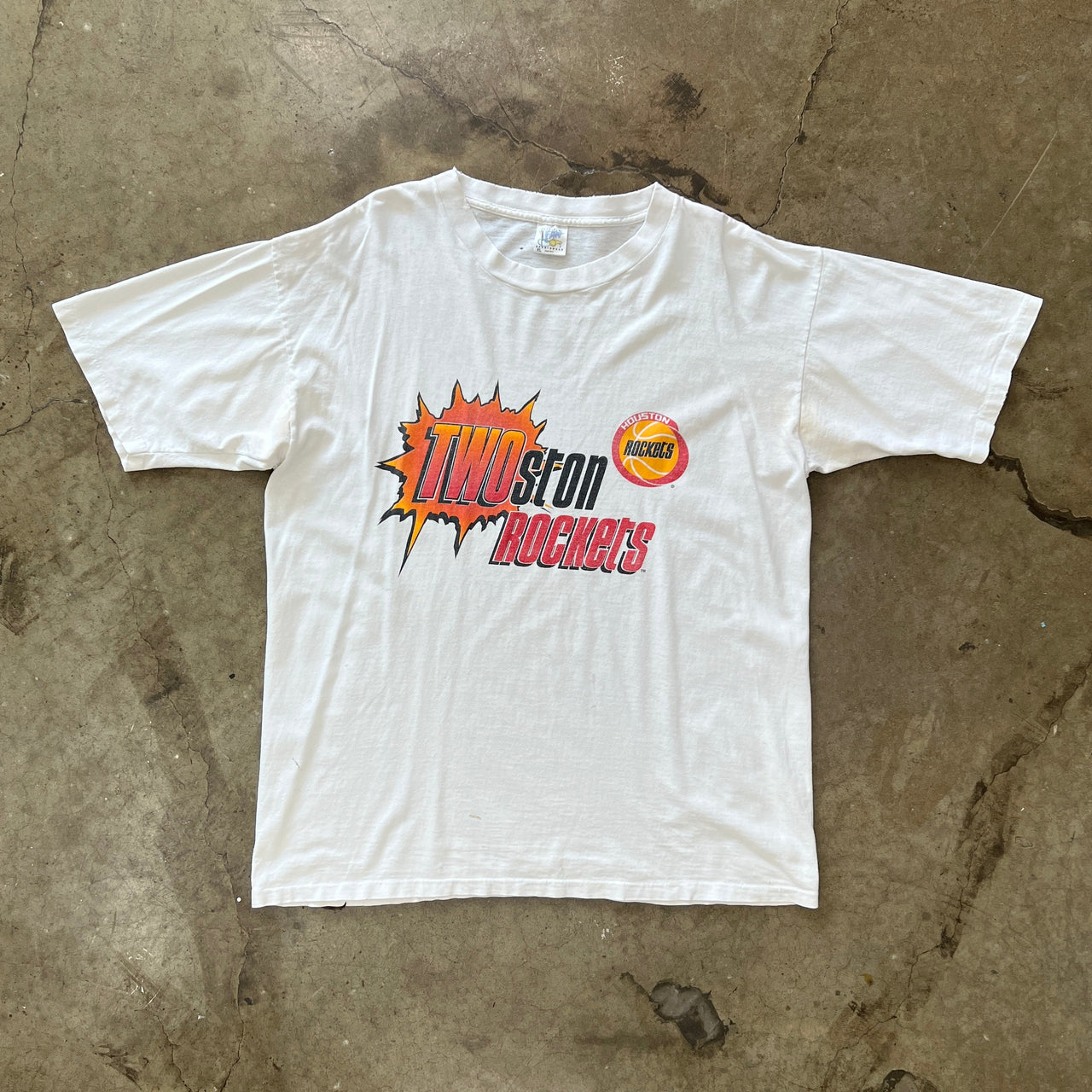 1995 Basketball Houston Rockets Twoston Championship Tee Single Stitch