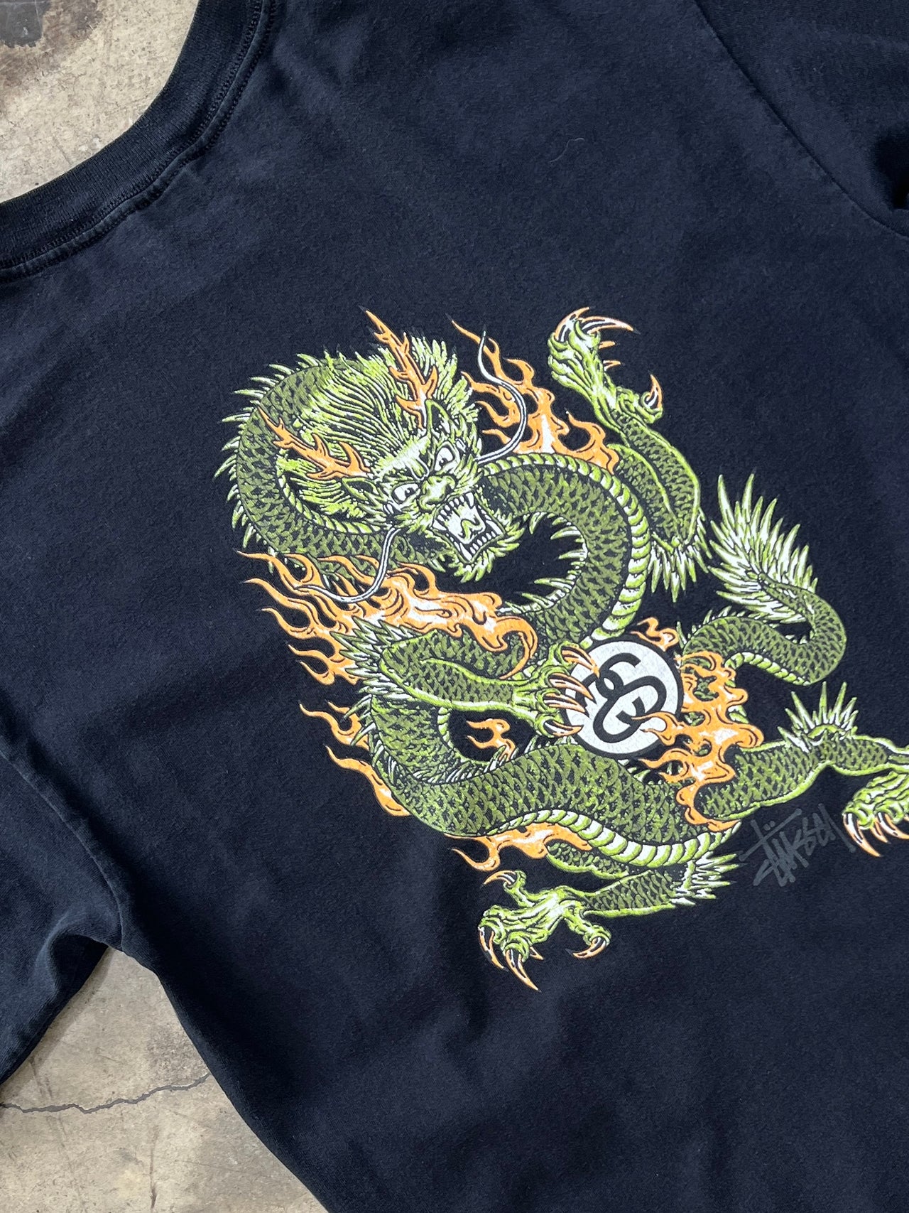90 Stussy Dragon Flame MiUSA Tee