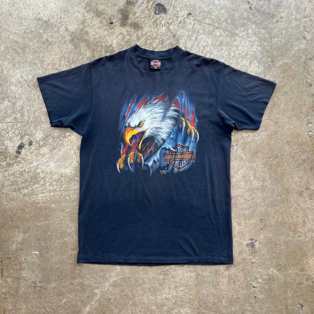 1995 Harley Davidson 3D Emblem Eagle Single Stitch Tee