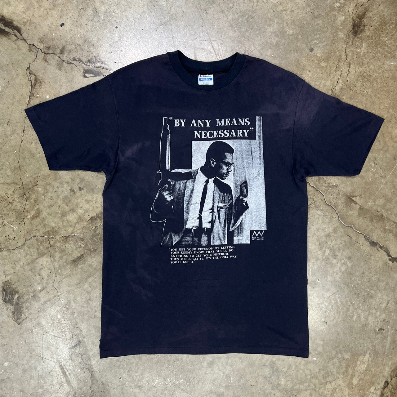 Malcolm X Rifle By Any Means Necessary Social Justice Single Stitch Tee