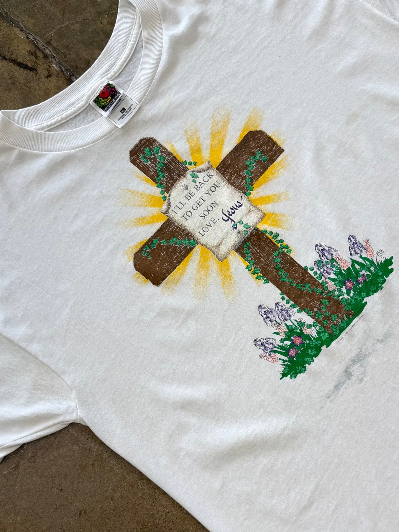 I'll Be Back Cross Floral Death Jesus Religious Tee