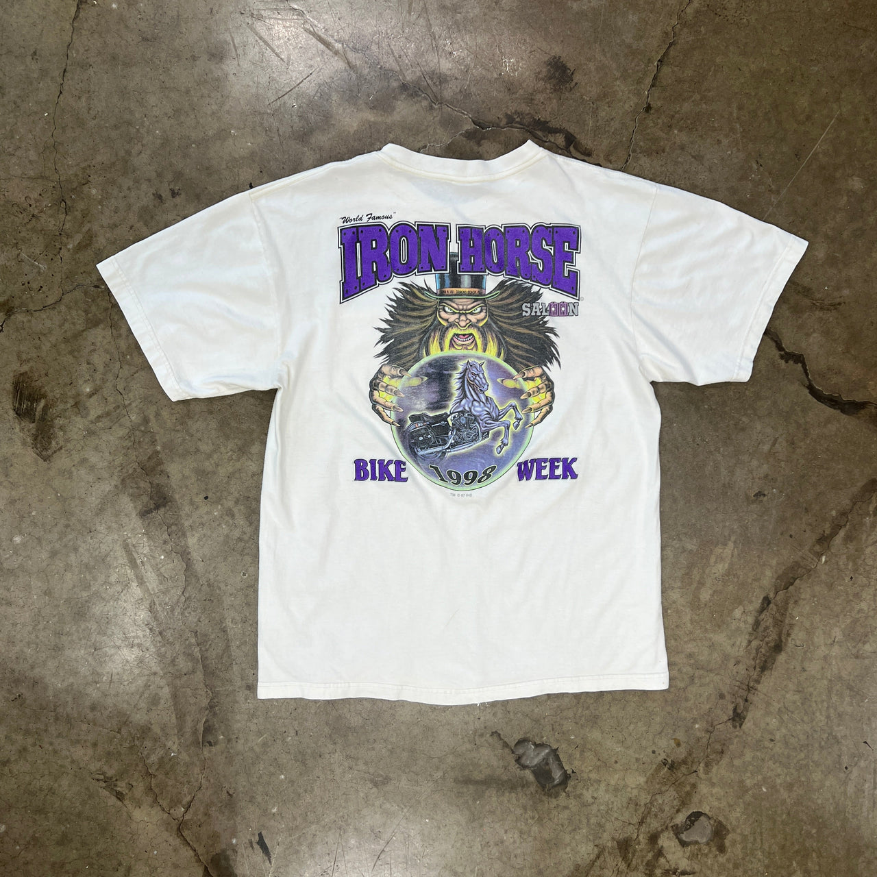 1998 Iron Horse Bike Week Motorcycle Pocket Tee