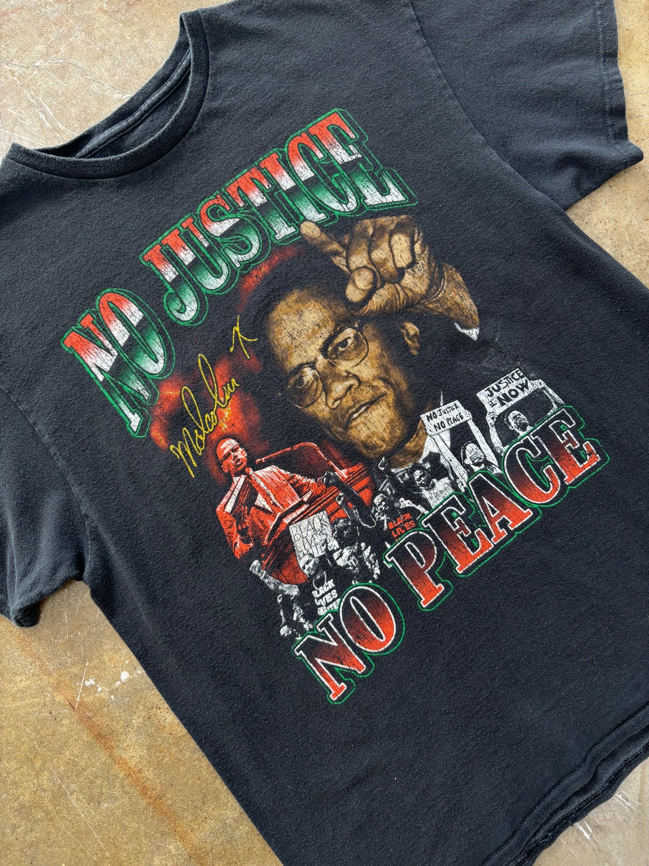 Malcolm X No Justice No Peace Tee Large