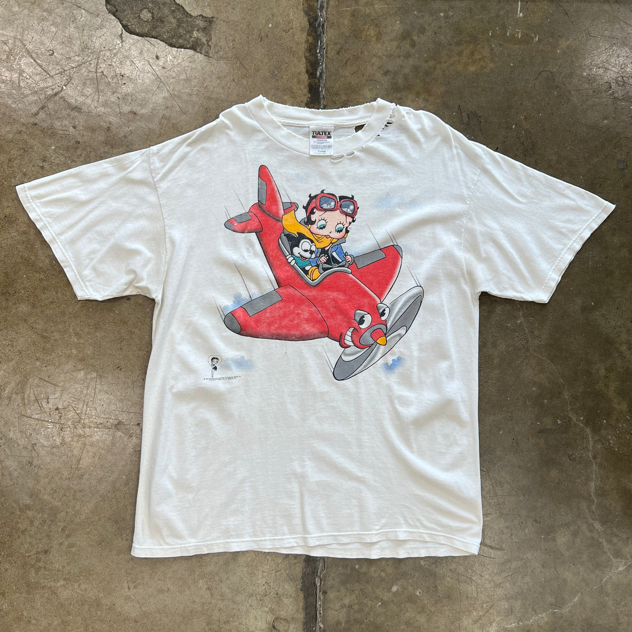 1994 Betty Boop Airplane Tultex Thrashed Tee