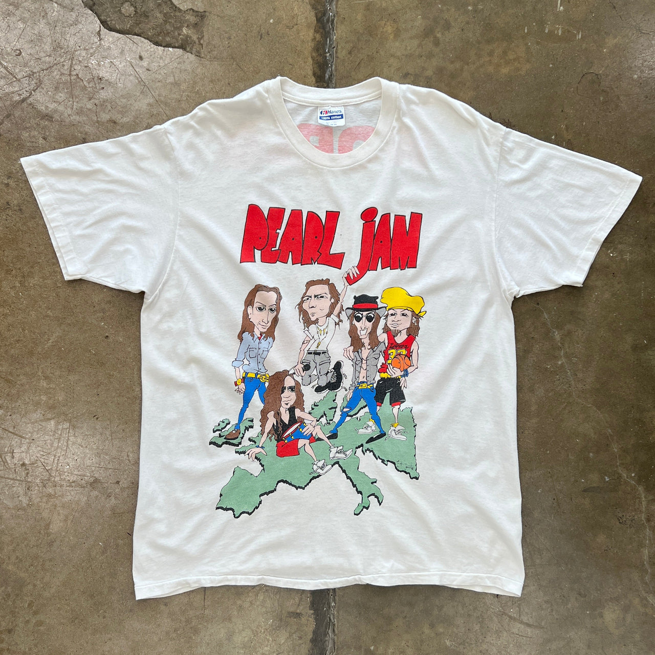 1992 Pearl Jam World Jam Tour Europe Band Tee