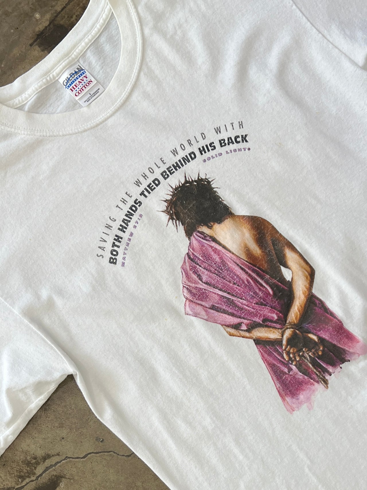 Religious Saving the World Hands Matthew 27:2 Jesus Crown of Thorns Tee