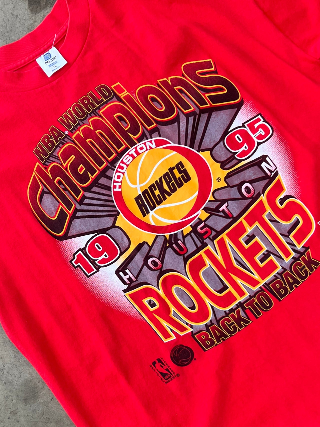 1995 Houston Rockets Back to Back Basketball Tee