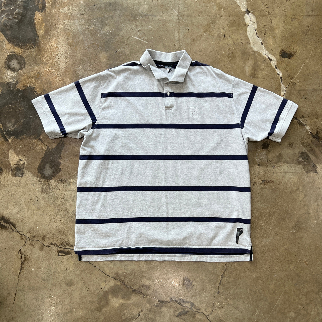 Y2k 2000 Rocawear Logo Stripe Polo Shirt