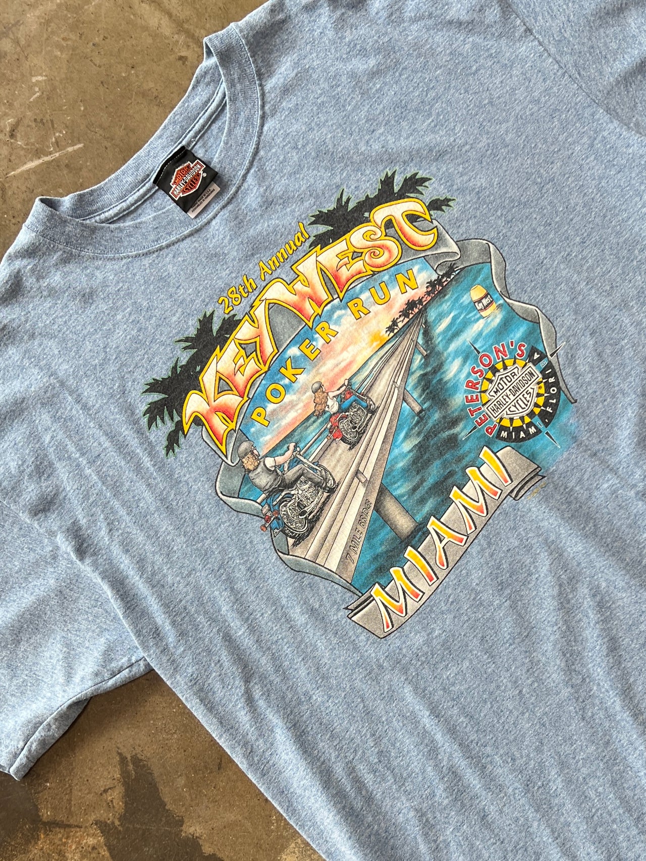 Harley Davidson 2000 Y2K Key West 7Mile Motorcycle Tee