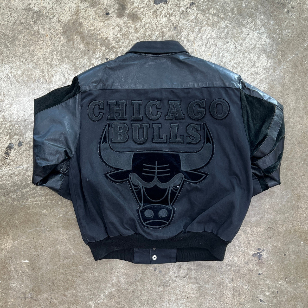 Jeff Hamilton NBA Chicago Bulls All Black Leather Jacket