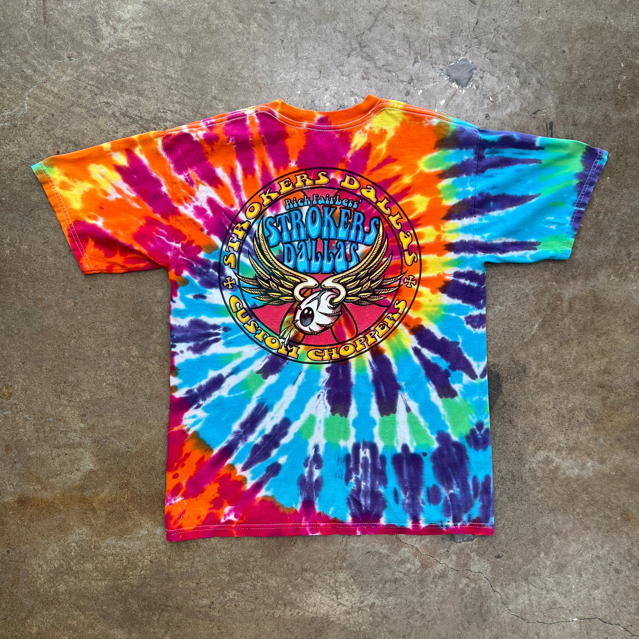 Strokers Rick Fairless Tiedye Dallas Band Tee