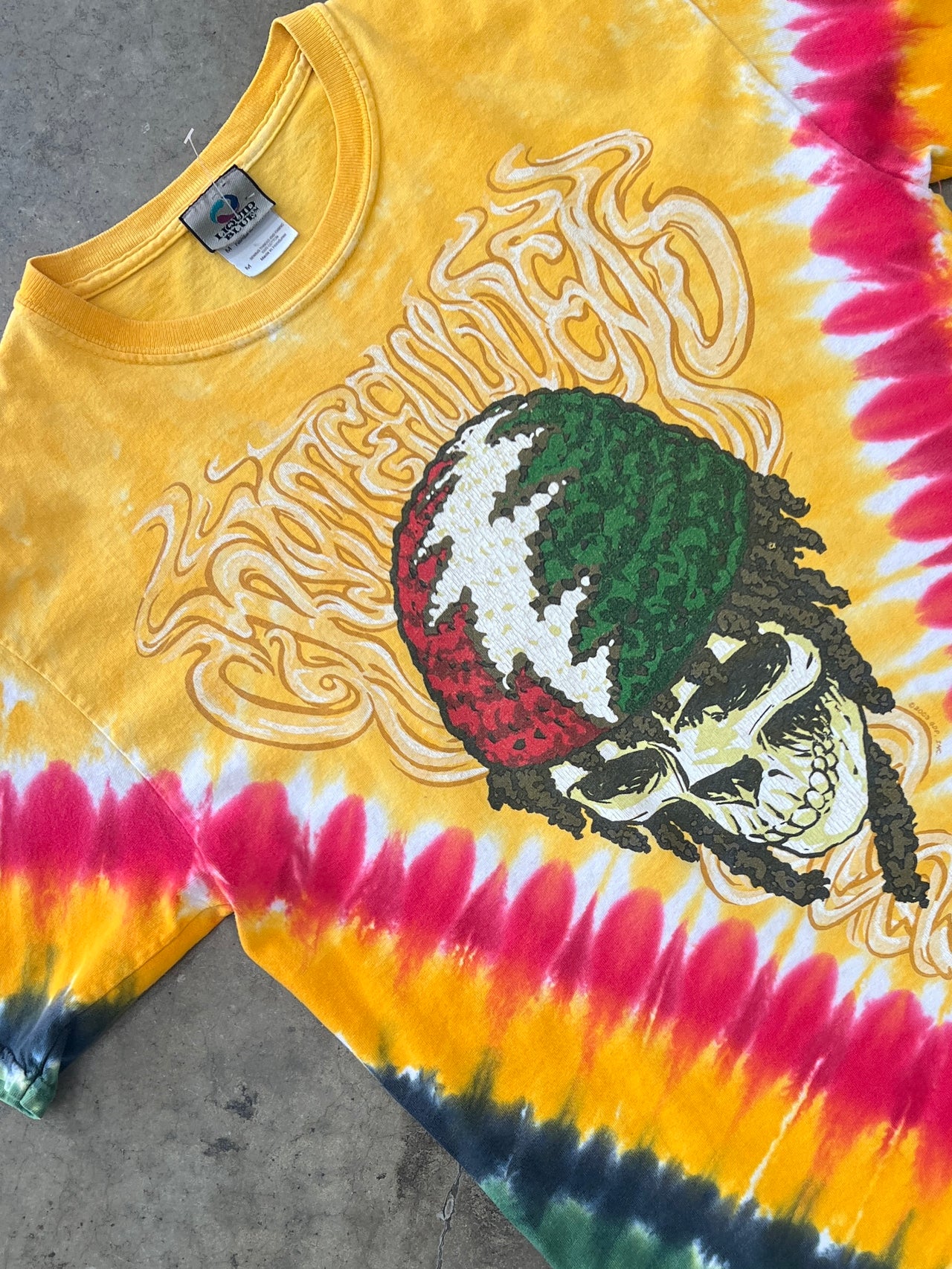2003 Liquid Blue Grateful Dead Rasta Tie Dye Tee